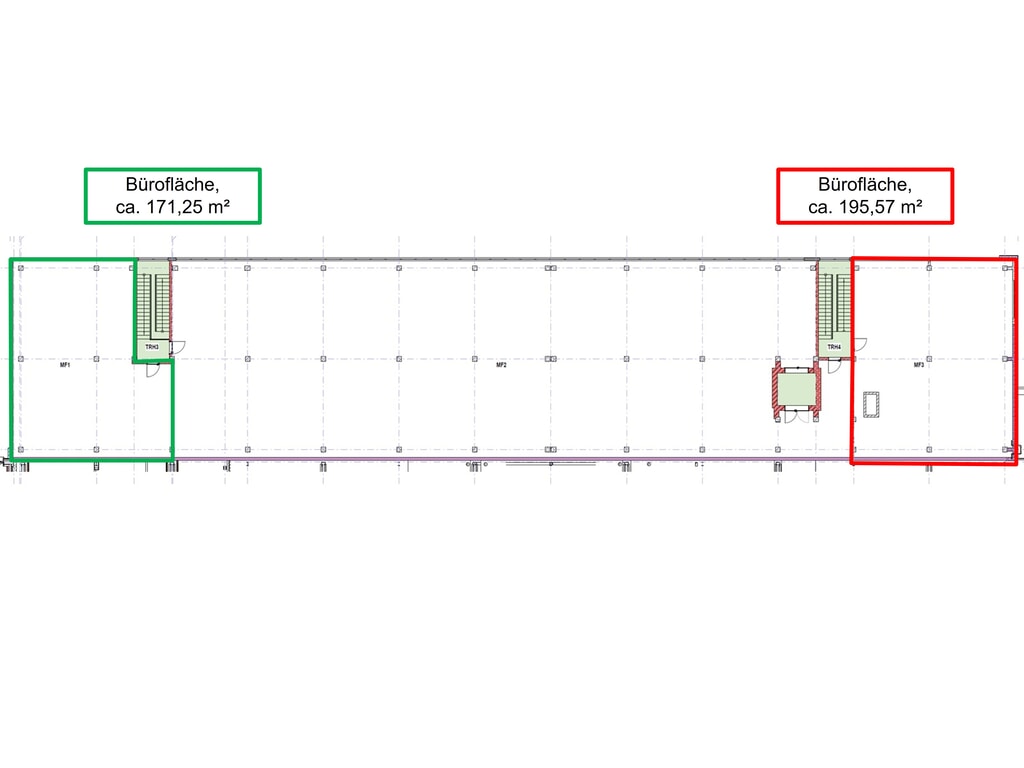 1. OG, ca. 171,25 m², ca. 195,57 m²