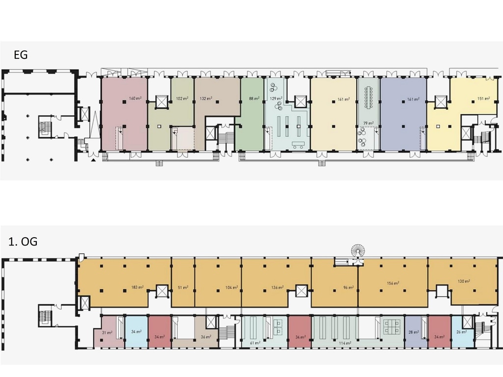 Depot, EG, ca. 1.163,00 m², 1. OG, ca. 1.288,00 m²