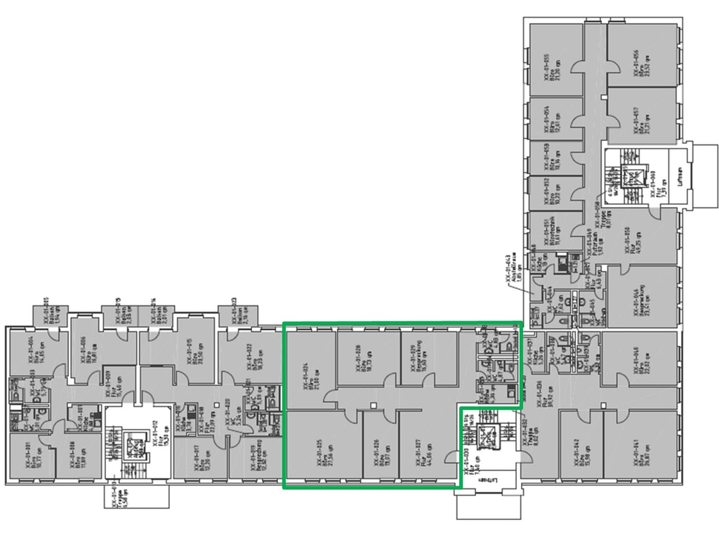 Altbau, 1. OG, ca. 163,22 m²